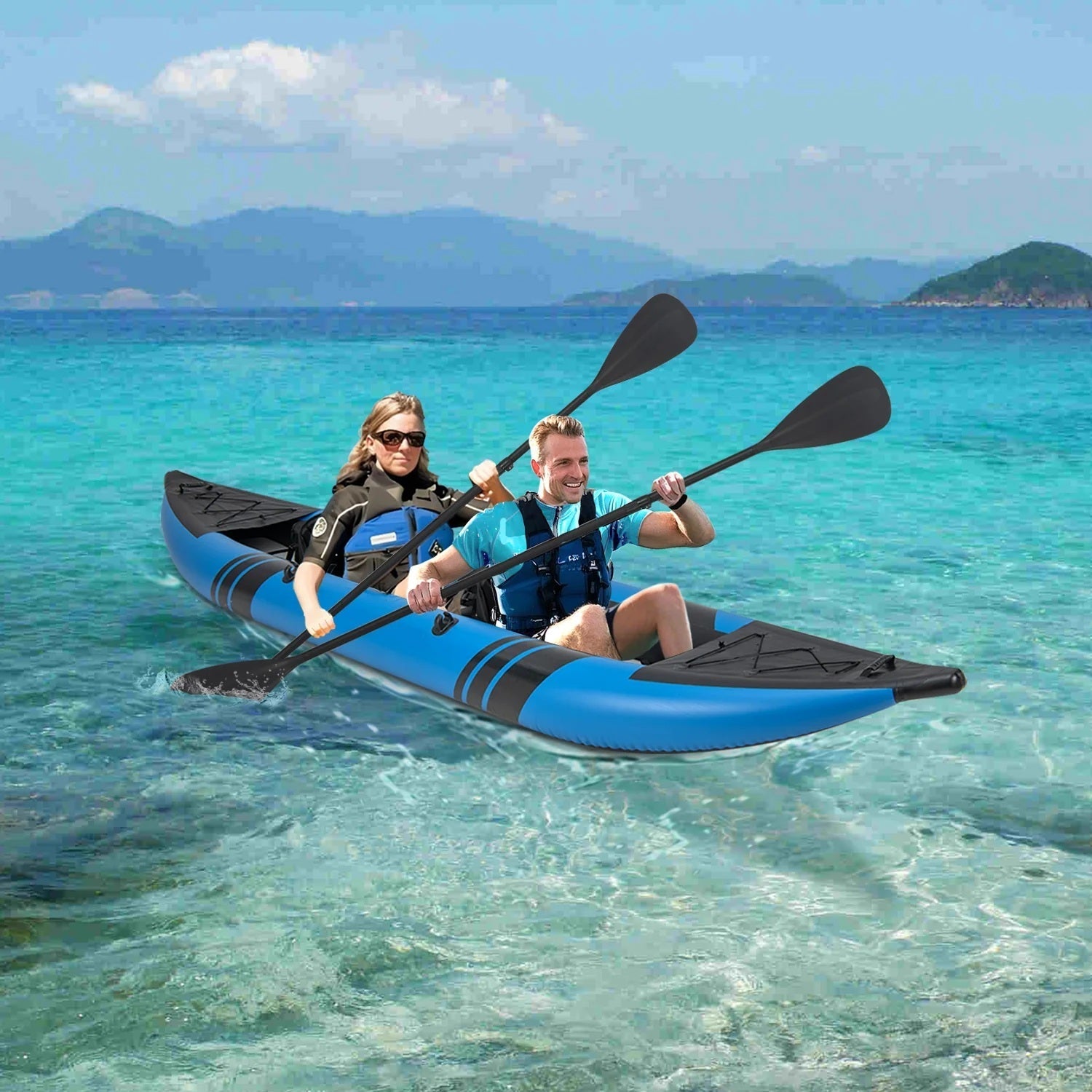Kayak tandem gonflable Goplus 12,5 pi  Canoë pour 1 à 2 personnes
