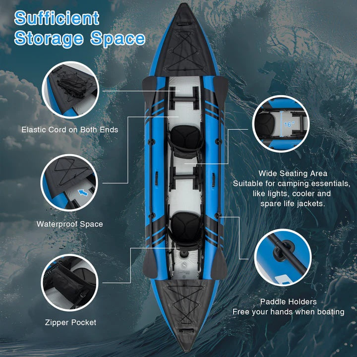 Kayak tandem gonflable Goplus 12,5 pi  Canoë pour 1 à 2 personnes