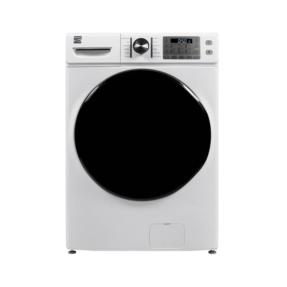 Laveuse à chargement frontal Kenmore 27 po, 5,2 pi³ (modèle 26-42272) – couleur blanche.