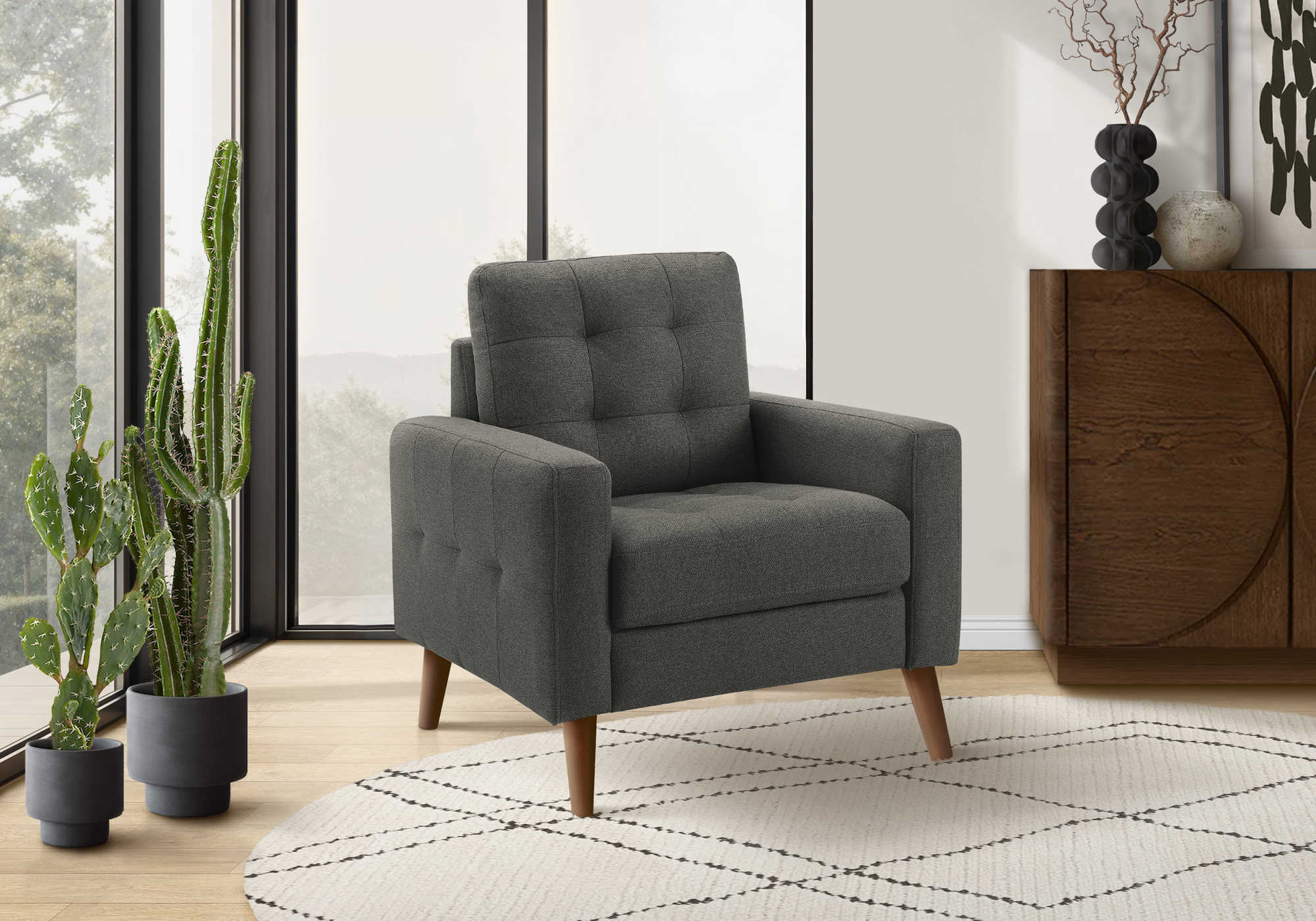 Monarch LUMOS-17 31" Armchair – Dark Grey Fabric (8J11L17)