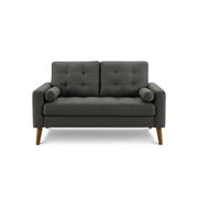 58" Loveseat with Two Cushions by Monarch - LUMOS-17 - dark gray fabric (8J12L17)