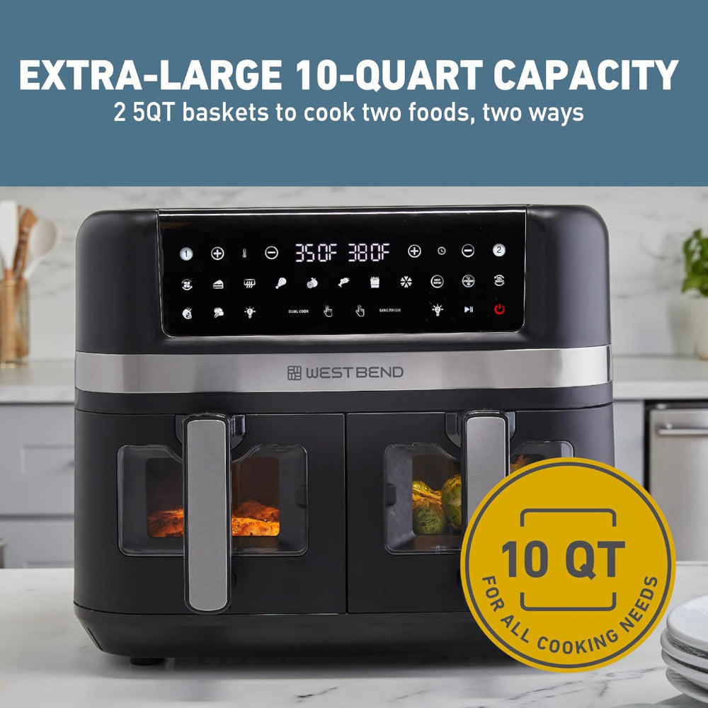 West Bend 10-Quart Dual Basket Digital Air Fryer (AFWB10BK13)