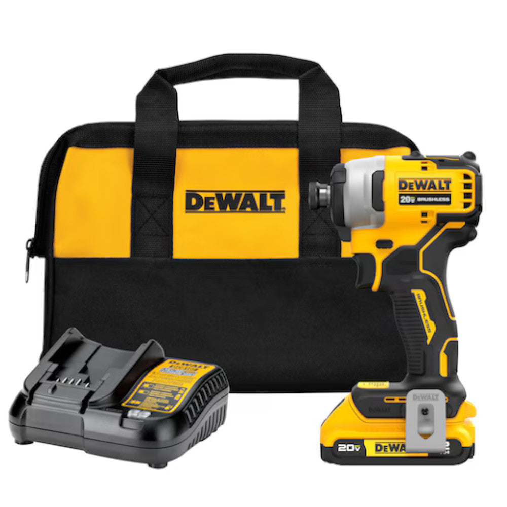 Ensemble de visseuse Dewalt  à chocs compacte sans fil 1/4 po sans balais Dewalt ATOMIC™ 20V MAX* (DCF809D1)