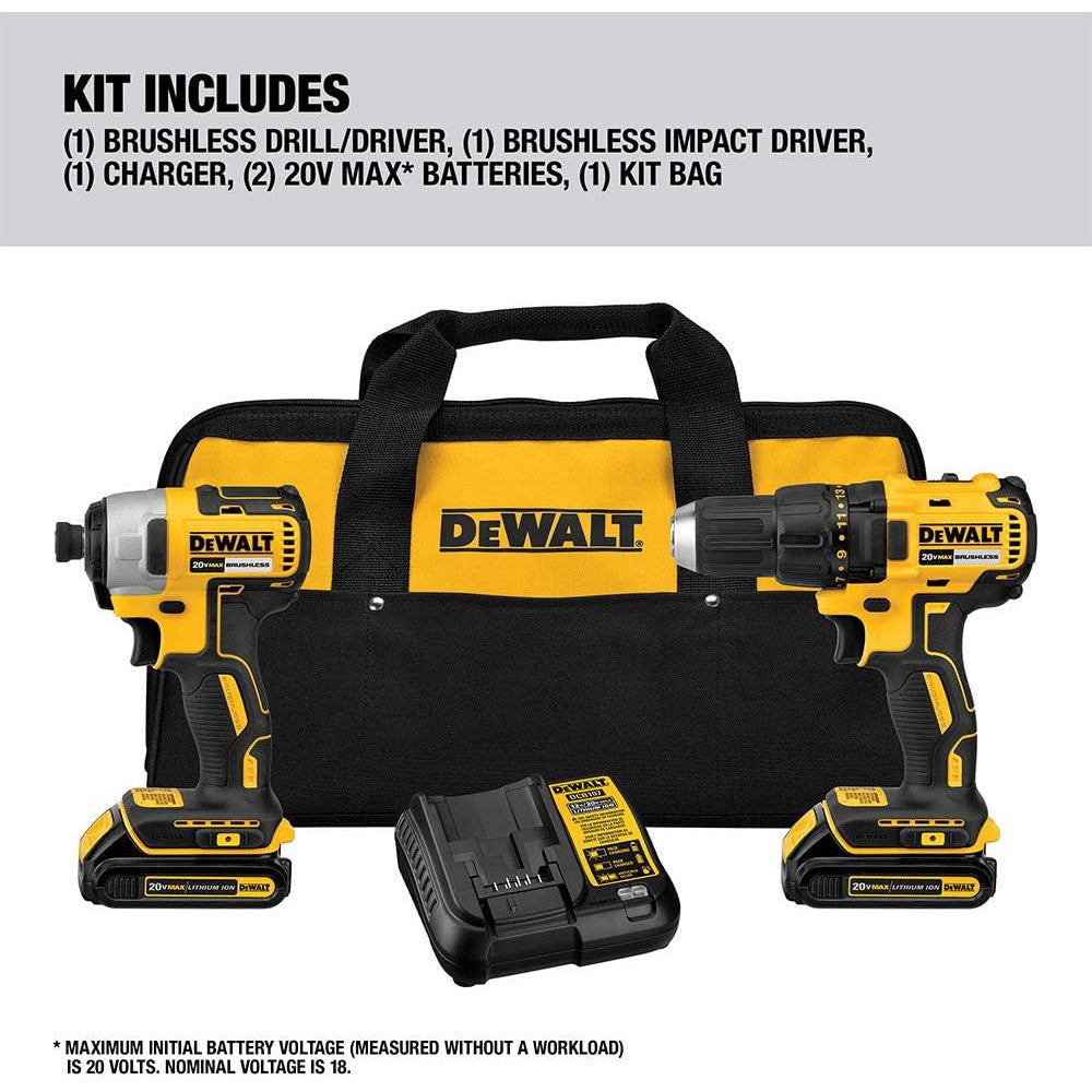 Ensemble combiné d'outils Dewalt électriques, perceuse sans fil et visseuse à chocs 20V MAX* (DCK277C2G3)