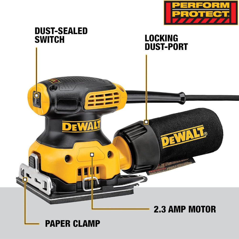 Ponceuse de paume à ¼ de feuille Dewalt (DWE6411K) – Remis à neuf