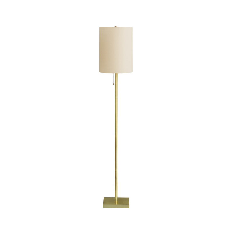 Monarch Floor Lamp - Light Fixture - Brass Metal / Ivory (I 9759)