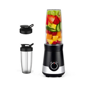 Mélangeur à smoothies Frigidaire en acier inoxydable 300 W avec gobelets de voyage et couvercles - NEUF (ESMM250) - Les