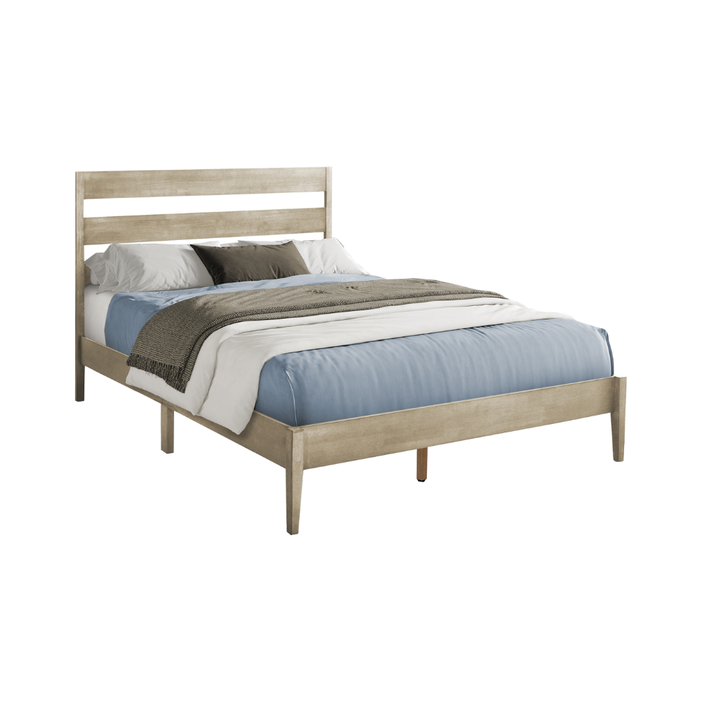 Base de lit Queen en bois gris - Monarch (I6065Q)