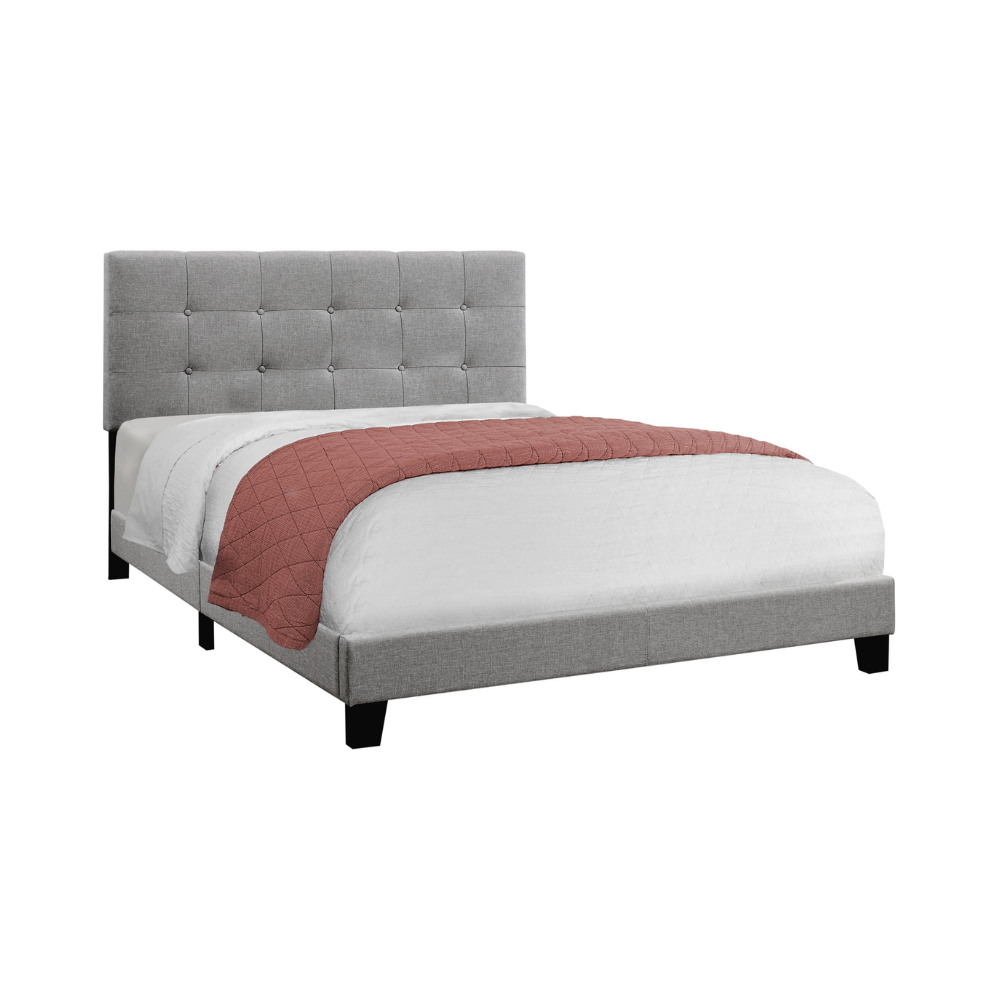 Base de lit Queen en tissu gris - Monarch (I5920Q)