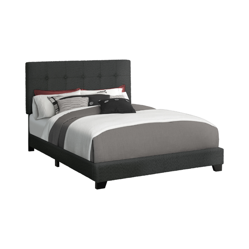 Black Fabric Queen Bed Base - Monarch (I5805Q) -FLASH SALE-