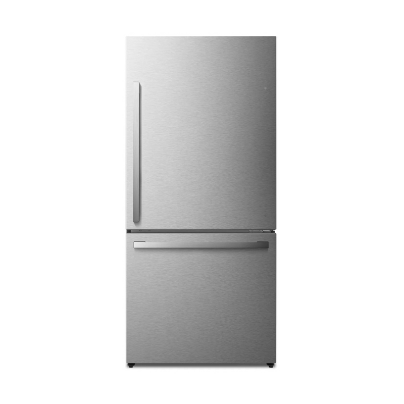 Réfrigérateur Hisense 17,0 pi³ avec congélateur en bas à profondeur de comptoir 32 po titane