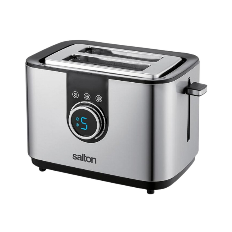 Salton 2 Slice Extra Wide Slot Toaster with Digital Display 3 Functions, 7 Browning Settings - NEW (ET2075) 