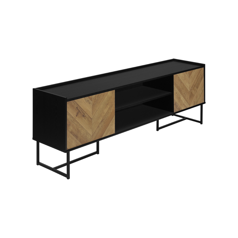 Monarch Metal TV Stand with 2 Faux Wood Doors (I2752)