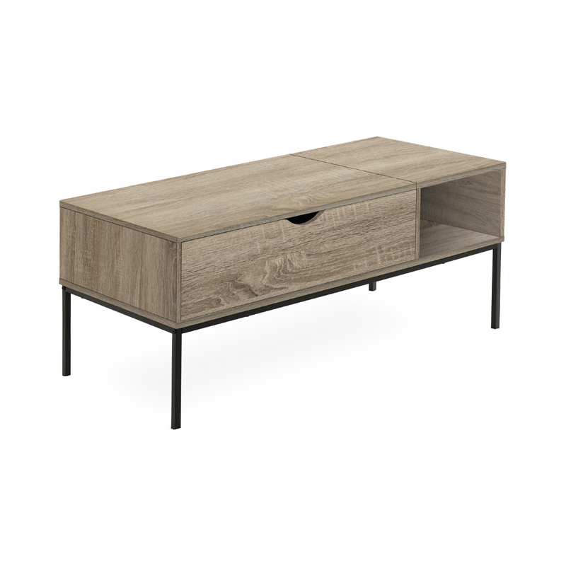 Black metal coffee table, taupe - Monarch (I3806)