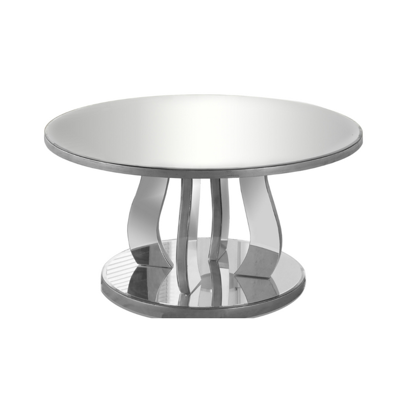 Table de salon en argent brossé, miroir - Monarch (I3725)