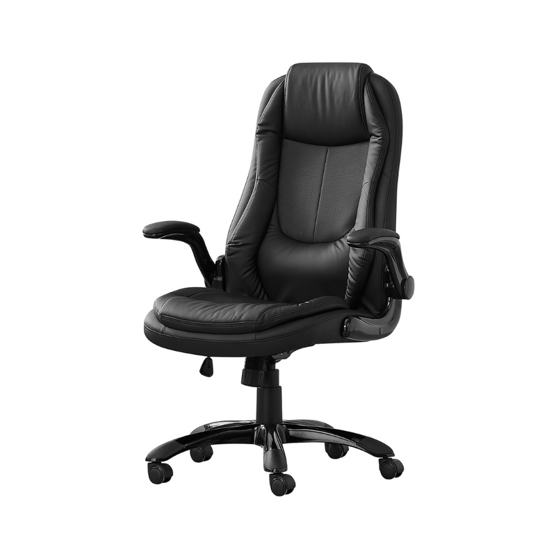 Black Faux Leather Office Chair - Monarch (I7277)