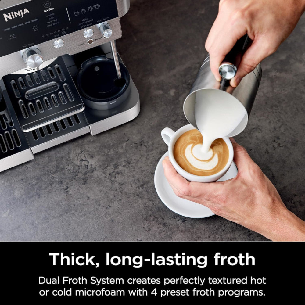 Machine à espresso Ninja série Premier avec cafetière filtre et infusion à froid rapide - (ES655CCO) - RECERTIFIÉ