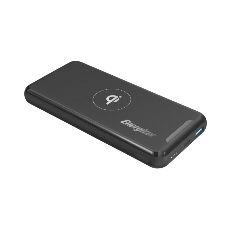 Chargeur portable USB-A/USB-C de 10 000 mA h d'Energizer avec chargeur Qi sans fil - Noir
