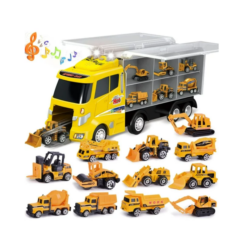FunLittleToys 12-Piece Miniature Construction Truck Set 