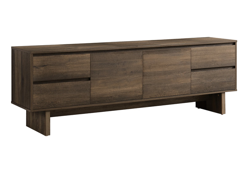 TV Stand - Brown Faux Wood with Storage (I2718) 