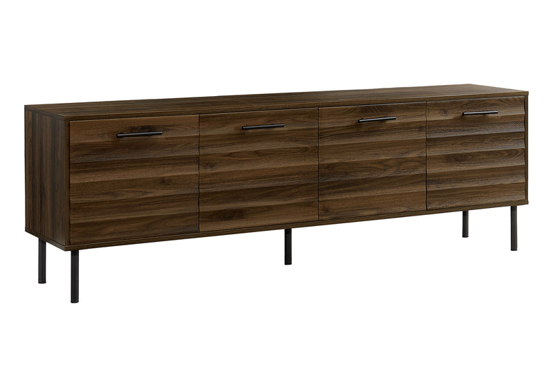 TV Stand - Dark Brown Faux Wood with 4 Doors (I2727) 