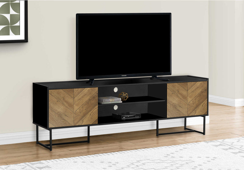 Monarch Metal TV Stand with 2 Faux Wood Doors (I2752)