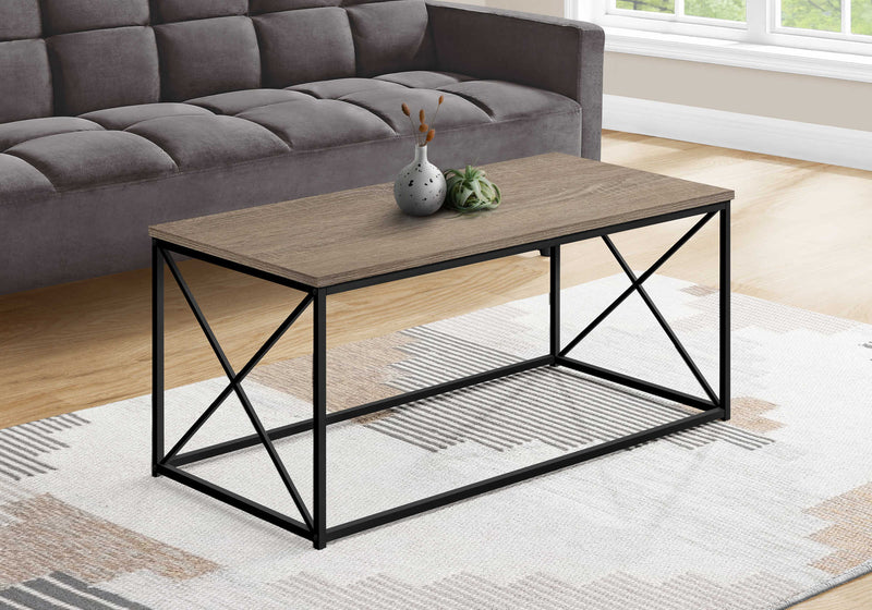 Black Metal Coffee Table, Dark Taupe - Monarch (I3786)