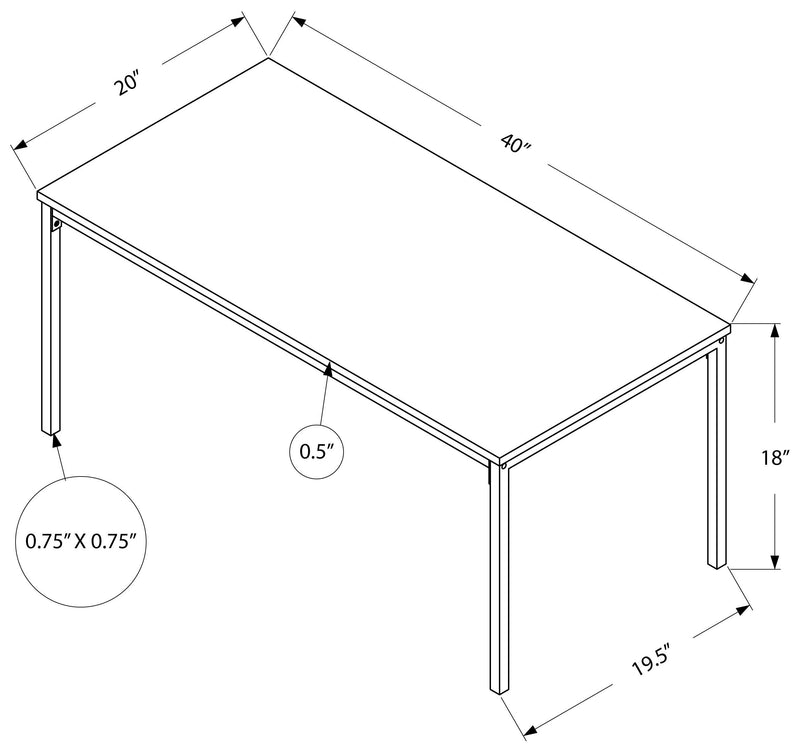 Black Metal Coffee Table, Dark Taupe - Monarch (I3797)