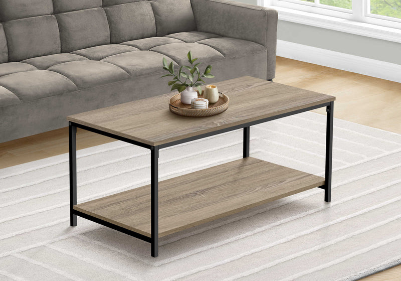 Black Metal Coffee Table, Dark Taupe - Monarch (I3802)