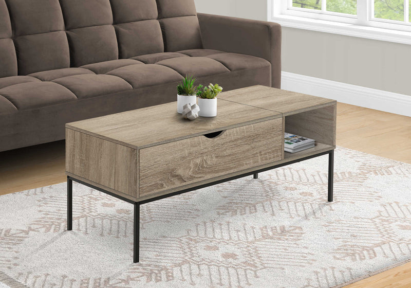 Black metal coffee table, taupe - Monarch (I3806)