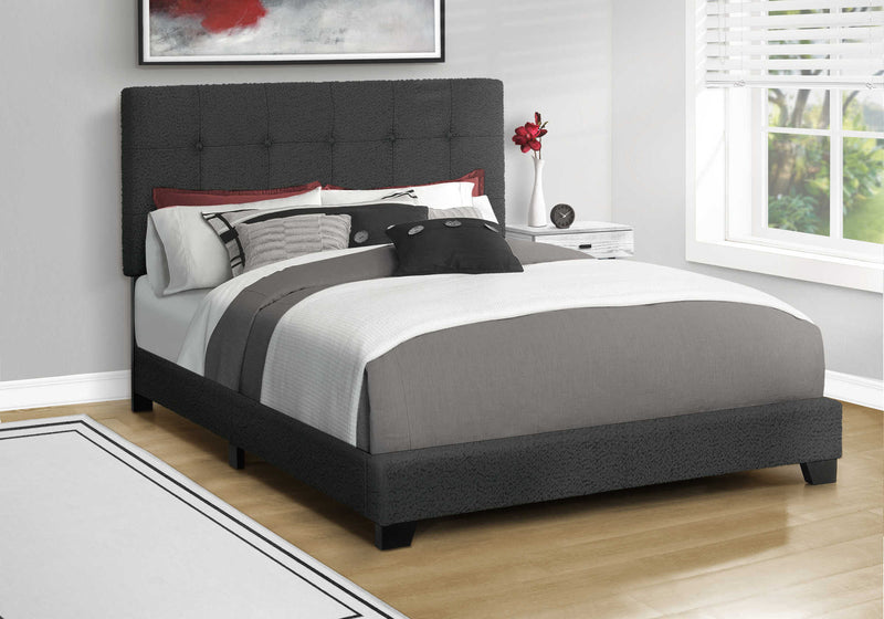 Black Fabric Queen Bed Base - Monarch (I5805Q) -FLASH SALE-