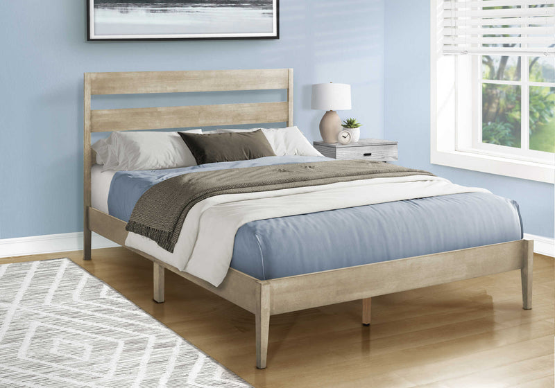 Queen bed frame in gray wood - Monarch (I6065Q)