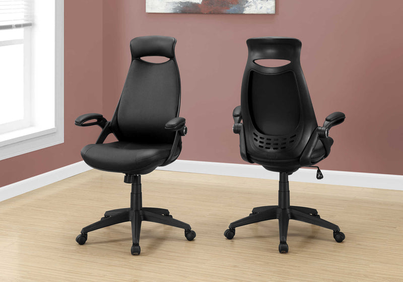 Black Faux Leather Office Chair - Monarch (I7276)