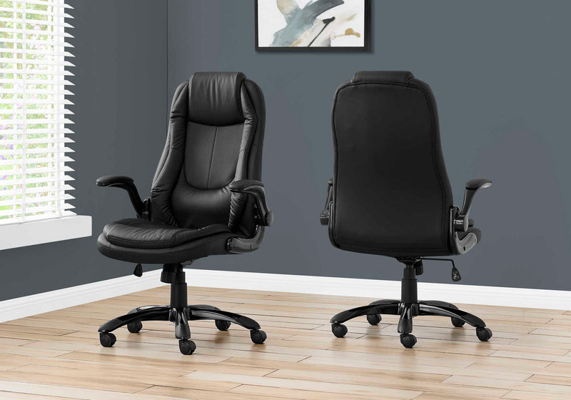 Black Faux Leather Office Chair - Monarch (I7277)