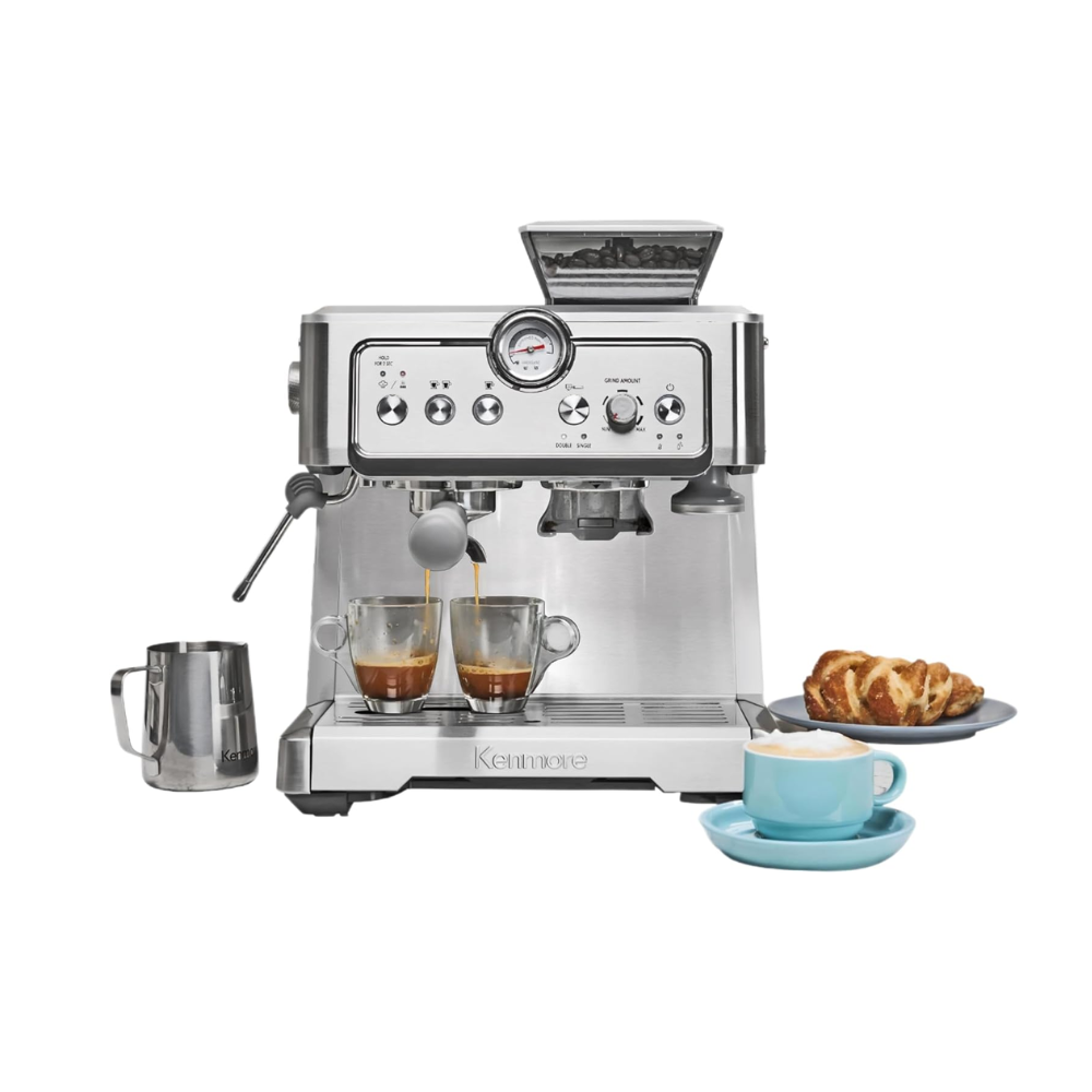Machine à espresso Kenmore avec presse mouture - acier inoxydable (KKCMEMT)