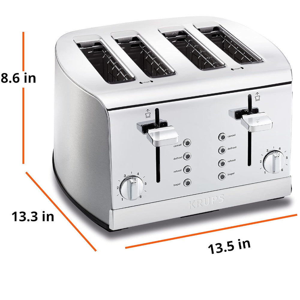 KRUPS KH734D51 4-Slice Stainless Steel Toaster