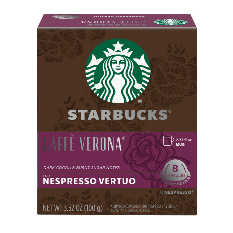 Ensemble de 8 capsules Starbucks pour Nespresso Vertuo