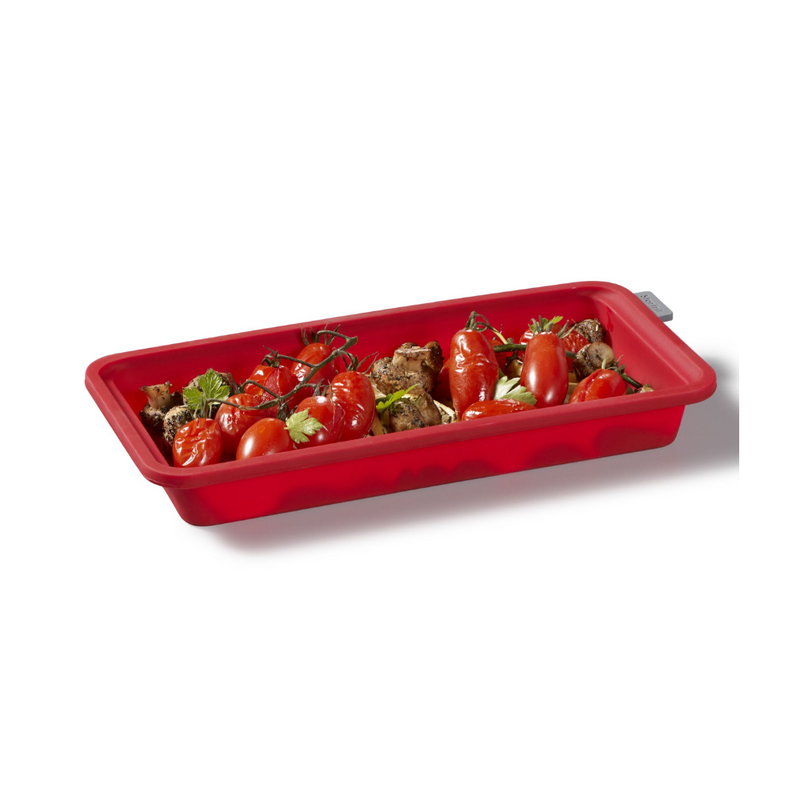 Plat de cuisson en silicone Starfrit avec structure métallique intégrée - moyen - rouge