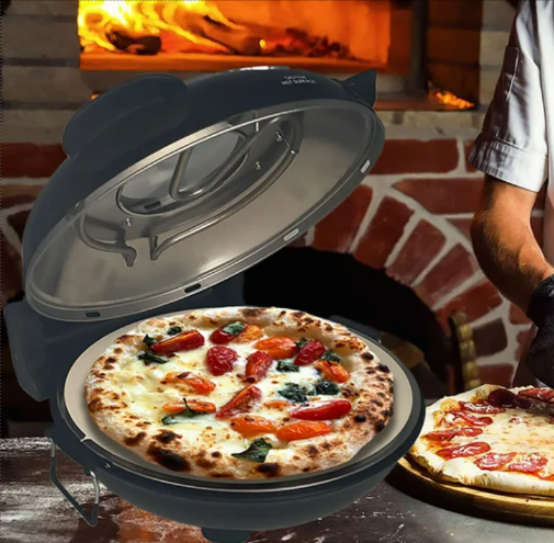 Four à pizza électrique Culinary Chef 12 po avec contrôle de température réglable et pierre amovible