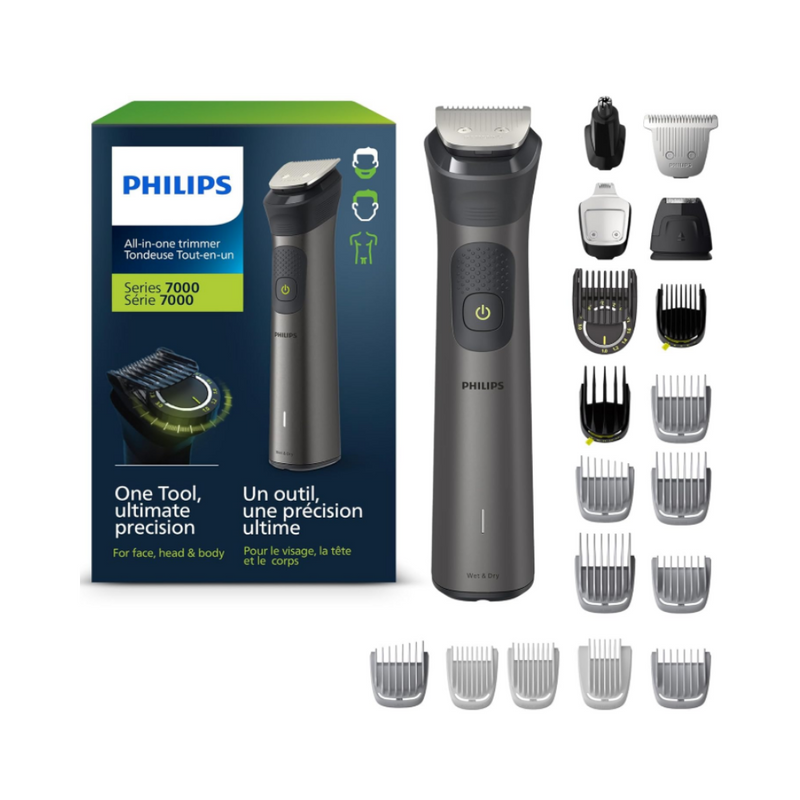 Tondeuse tout-en-un Philips série 7000 pour homme avec tondeuse pour barbe, tête, cheveux, corps, aine, nez et visage