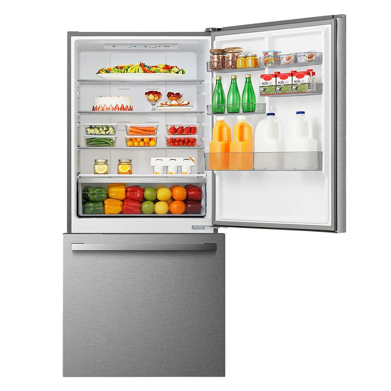 Réfrigérateur Hisense 17,0 pi³ avec congélateur en bas à profondeur de comptoir 32 po titane