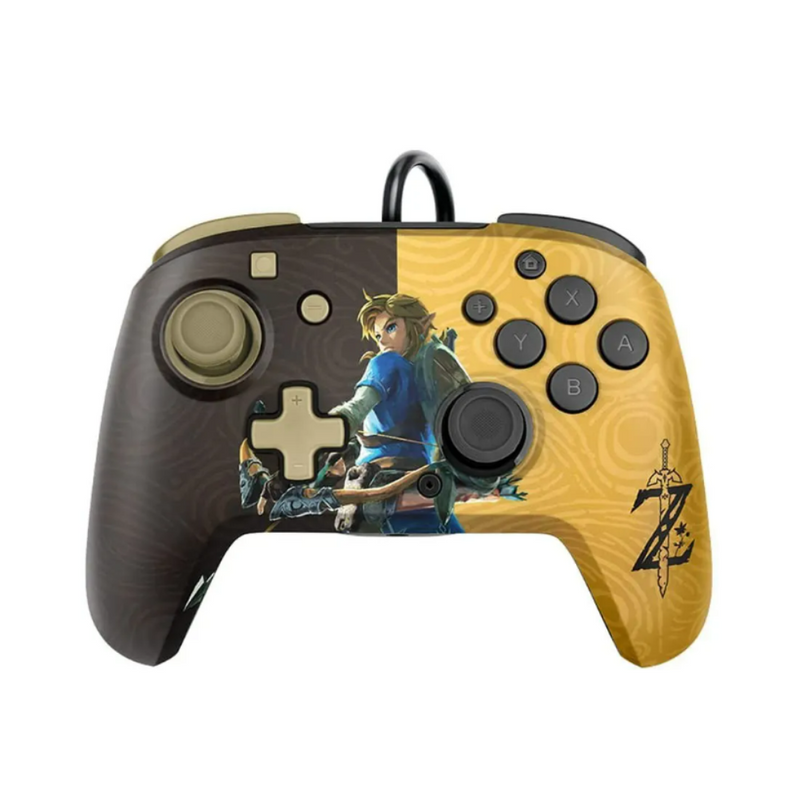 Manette filaire PDP pour Nintendo Switch Zelda Breath of the Wild (Or/Noir)