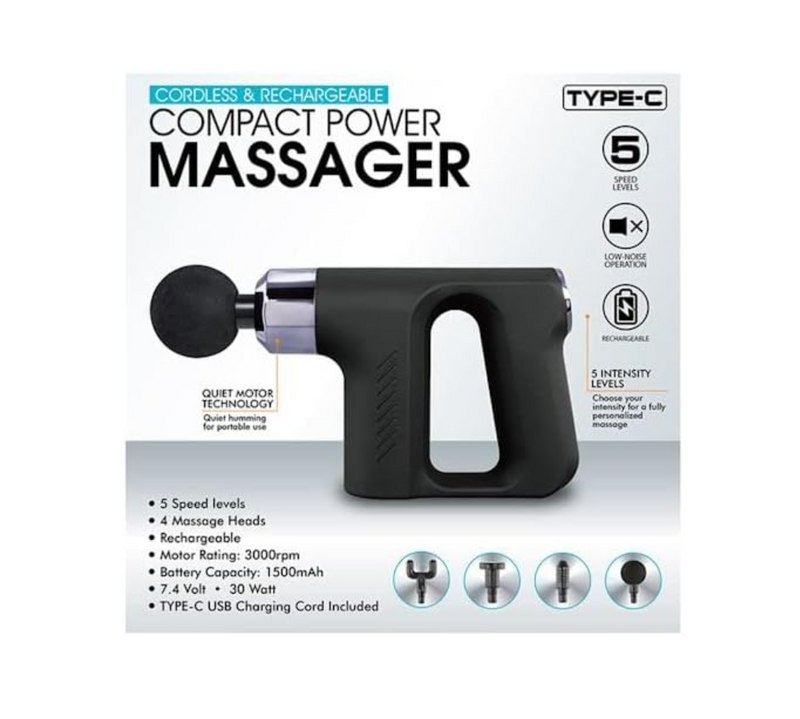 Compact percussion massager Black (NV-07021) 