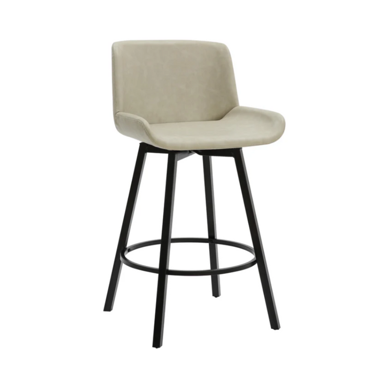 FERN 26" counter stool set of 2, with swivel in gray and black fabric - CLEARANCE -