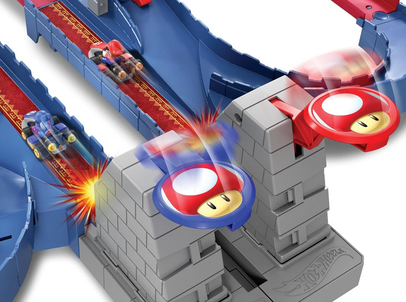 Modular Race Track with Hot Wheels Flags - Mario Kart Bowser's Castle Chaos (GNM22) 