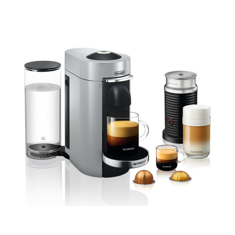 De'Longhi Nespresso Vertuo plus coffee maker with Aeroccino milk frother - Gray