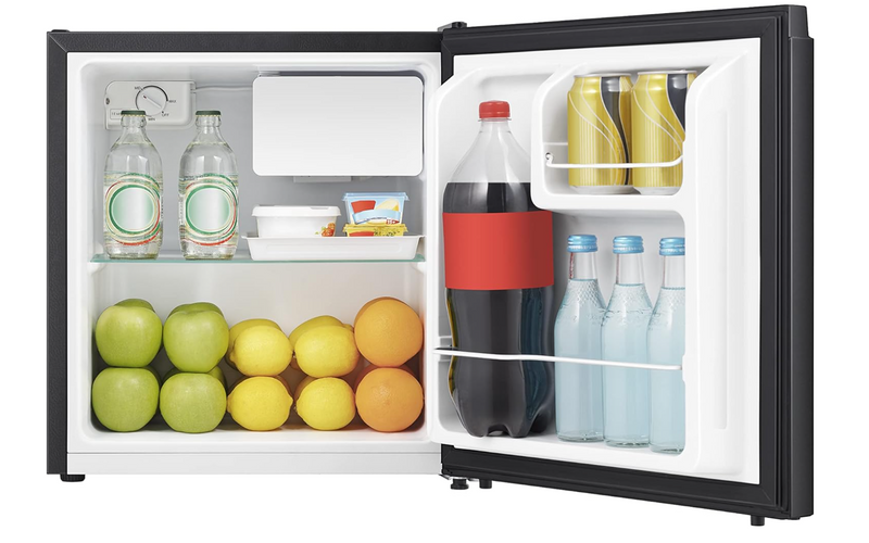 Réfrigérateur compact Hisense Energy Star (réversible à porte simple, mini réfrigérateur avec pieds réglables, 1,6P³ (RC16C1GBE)