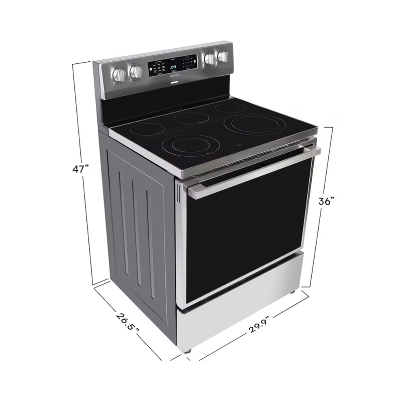 Hisense 5.8 cu. ft. True Convection Electric Range with Air Fryer, Stainless Steel (HBE2501CBS) 