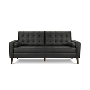 Sofa de 75" avec 2 coussins de Monarch  - Simili cuir noir (CK5A95)