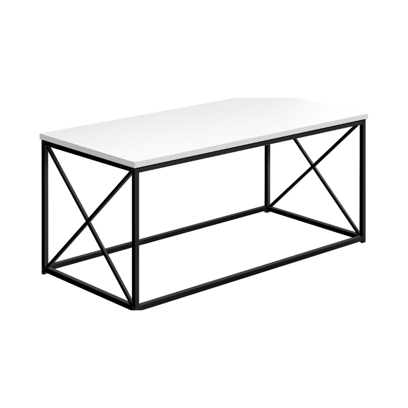 Coffee table white / black metal